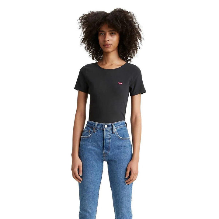 Camiseta Levi's® Honey Preta Manga Curta Canelada - Strut