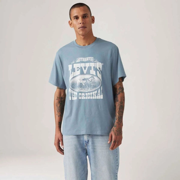 Camiseta Levis® Relaxed Fit Azul Manga Curta - Strut