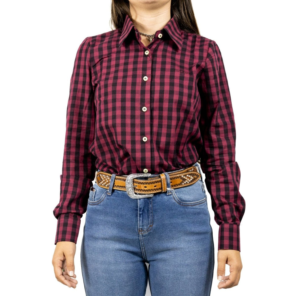 Camisete Manga Longa Xadrez Grande Strut Roxa - Strut