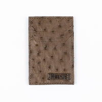 Carteira Mágica Strut Masculina em Couro de Avestruz Cheio Tabaco Retangular - Strut