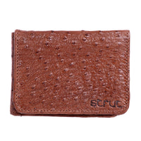 Carteira Masculina Em Couro De Avestruz Legitimo Strut Caramelo - Strut