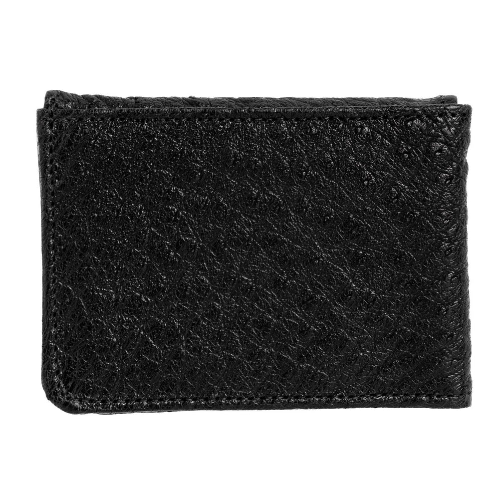 Carteira Masculina Em Couro De Avestruz Legitimo Strut Preto - Strut