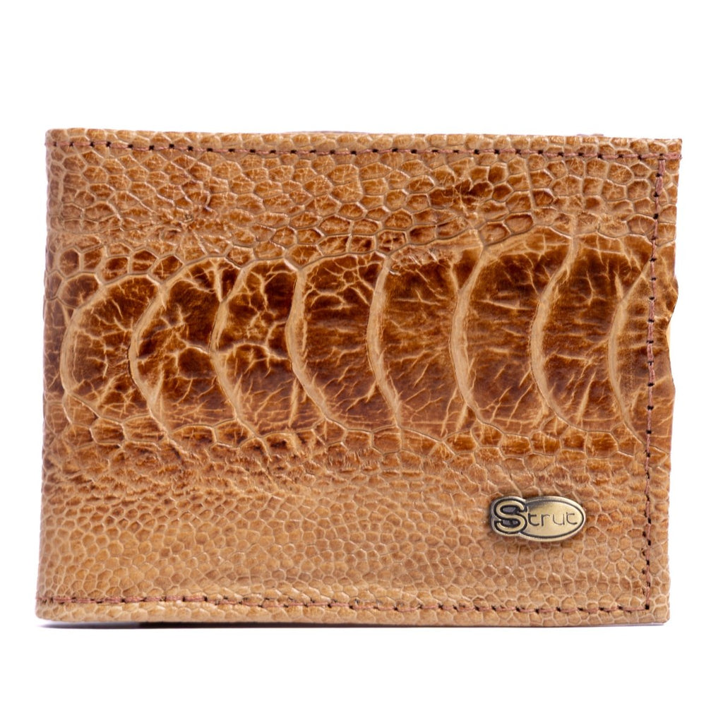 Carteira Masculina em Couro de Canela de Avestruz chestnut - Strut