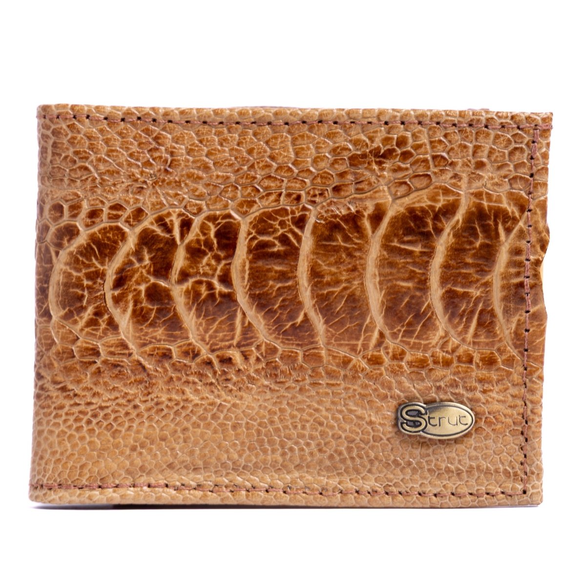 Carteira Masculina em Couro de Canela de Avestruz chestnut - Strut