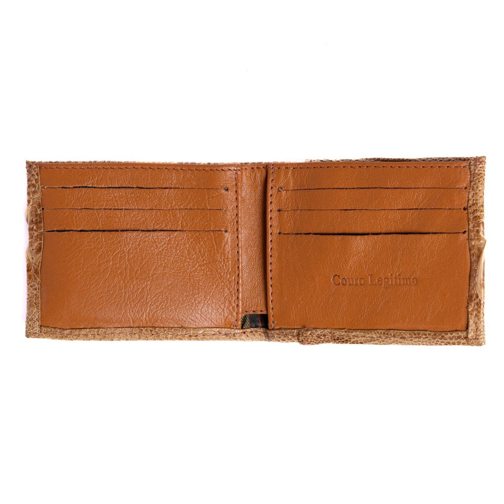 Carteira Masculina em Couro de Canela de Avestruz chestnut - Strut