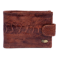 Carteira Masculina em Couro de Canela de Avestruz com Fecho - Whisky - Strut