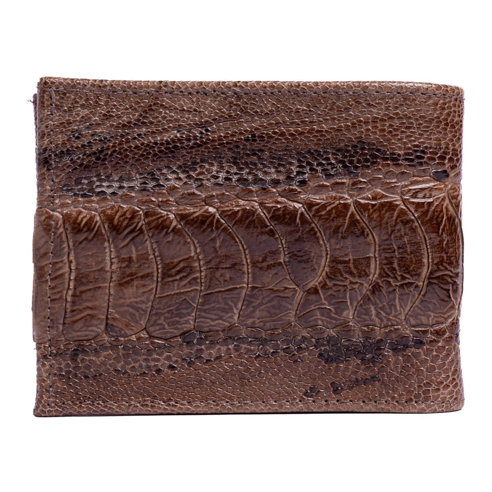 Carteira Masculina em Couro de Canela de Avestruz Tabaco - Strut
