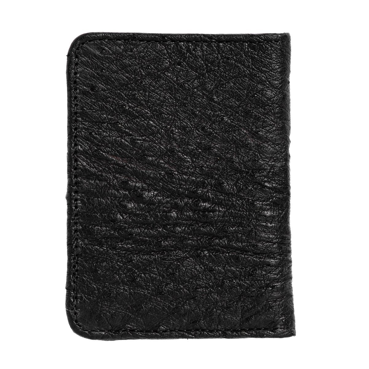 Carteira Porta Cartão Vertical Couro Avestruz Legitimo Strut Preto - Strut