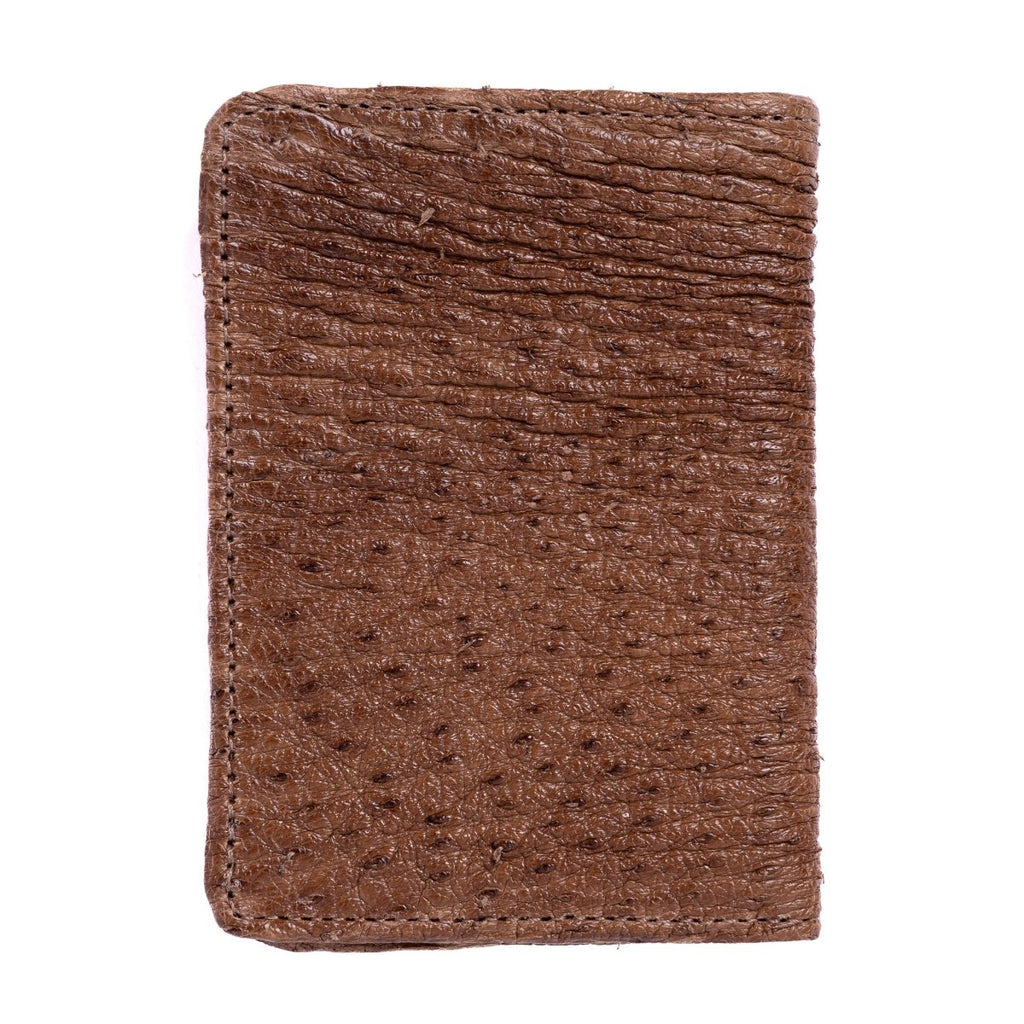 Carteira Porta Cartão Vertical Couro Avestruz Legitimo Strut Tabaco - Strut