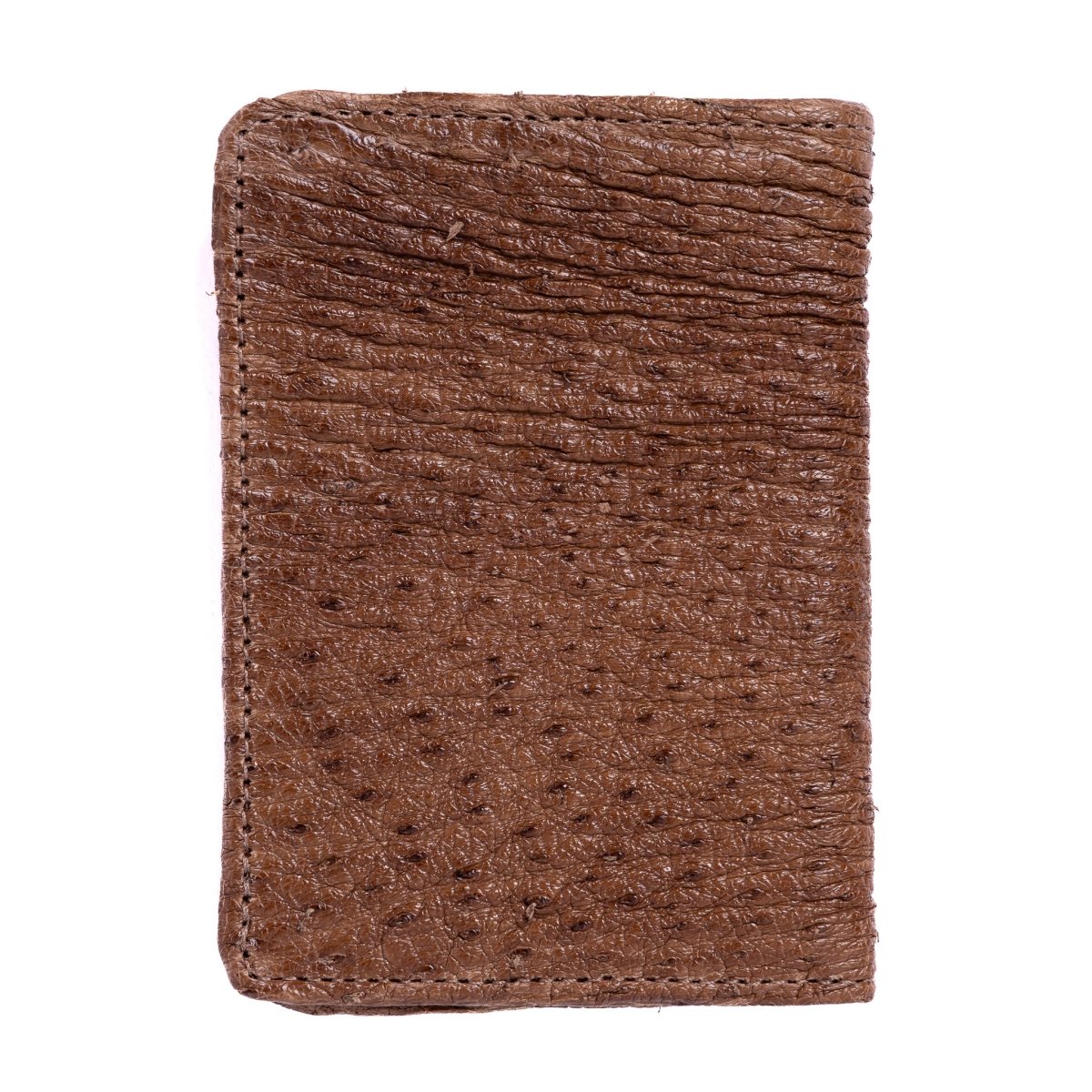 Carteira Porta Cartão Vertical Couro Avestruz Legitimo Strut Tabaco - Strut