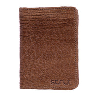 Carteira Porta Cartão Vertical Couro Avestruz Legitimo Strut Tabaco - Strut