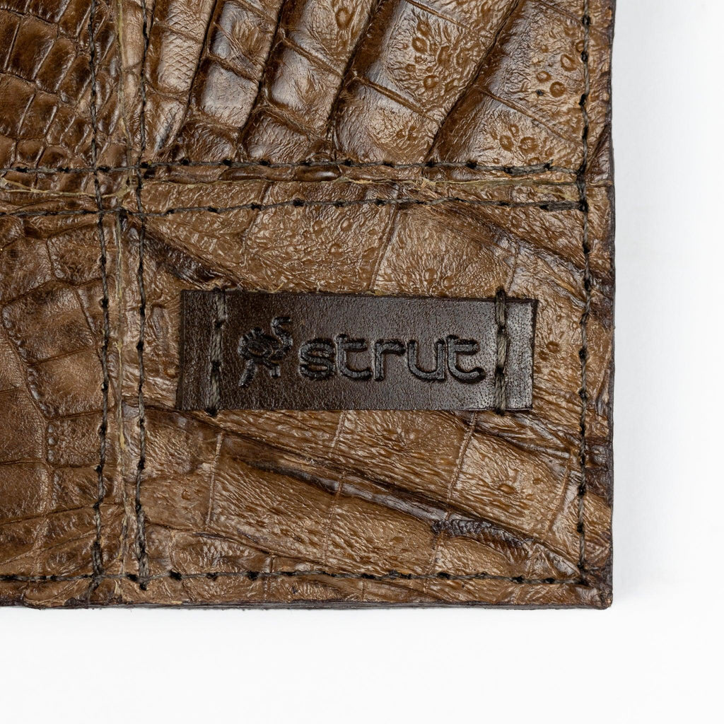 Carteira Strut em Couro de Jacaré Tabaco - Strut