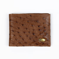 Carteira Strut Masculina em Couro de Avestruz Cheio Whisky - Strut