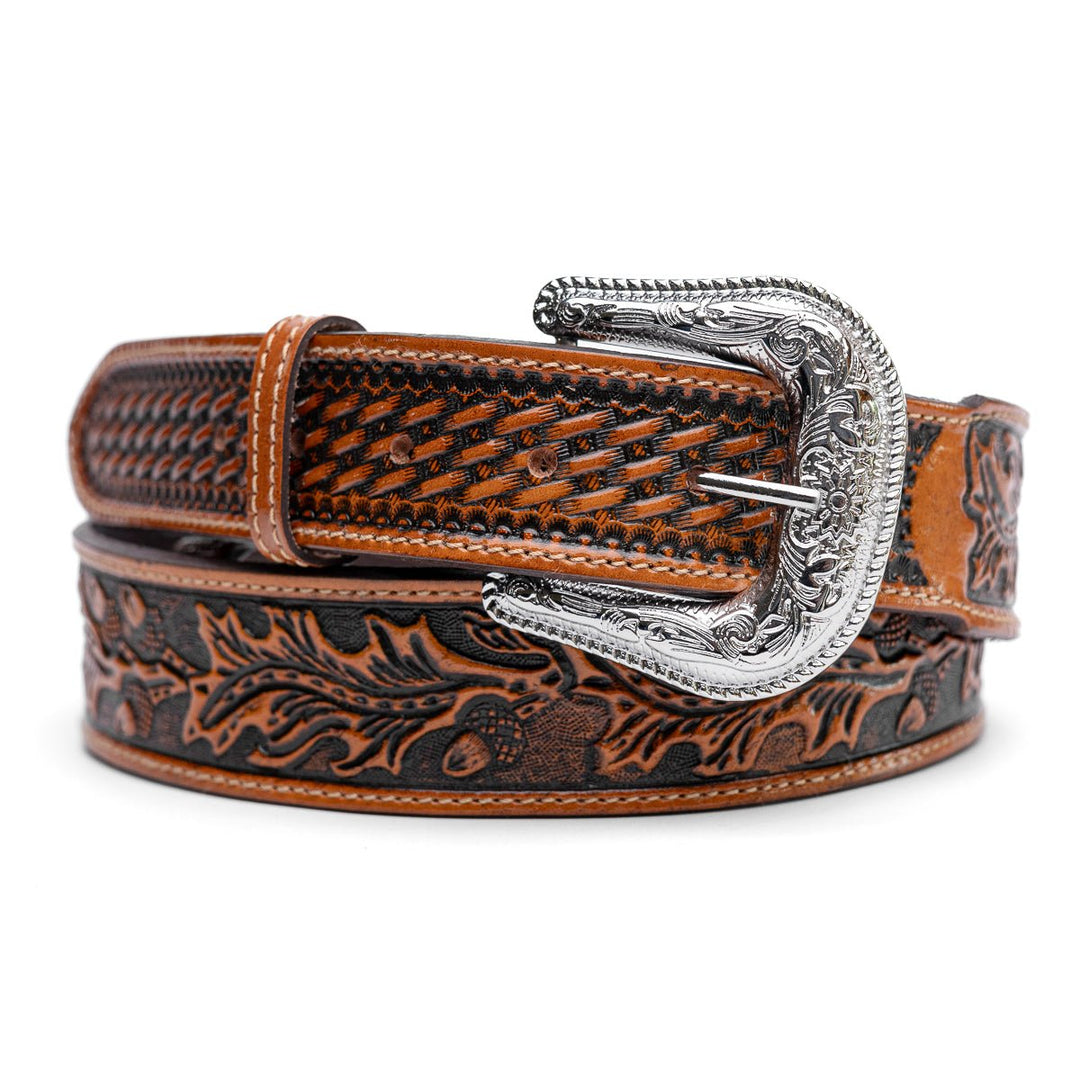 Cinto de Couro Bovino Country Entalhado Havana - Strut
