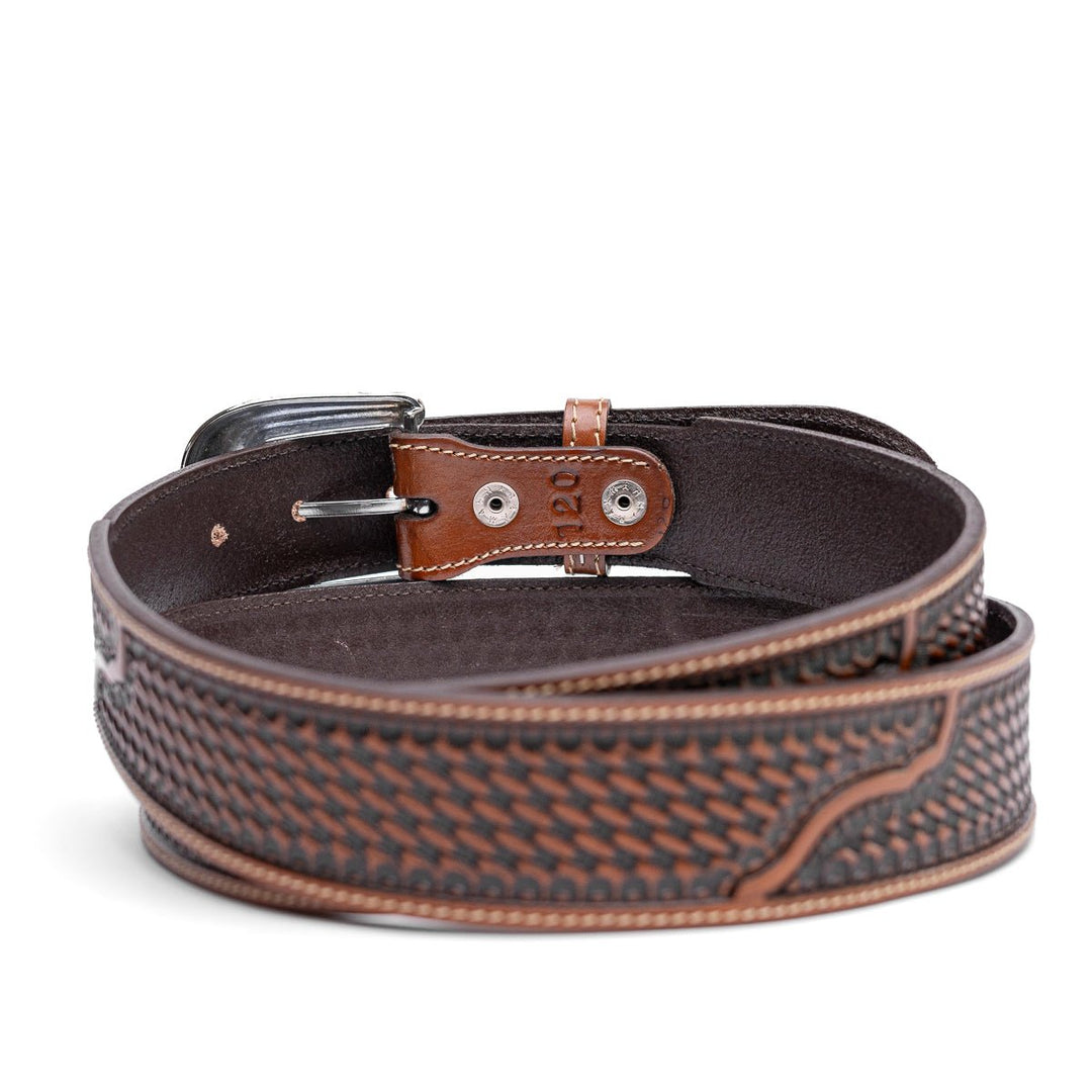 Cinto Entalhado em Couro Bovino Havana - Strut