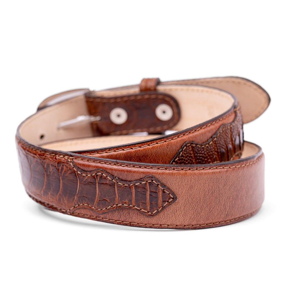 Cinto Masculino Ponteira em Canela de Avestruz Caramelo - Strut
