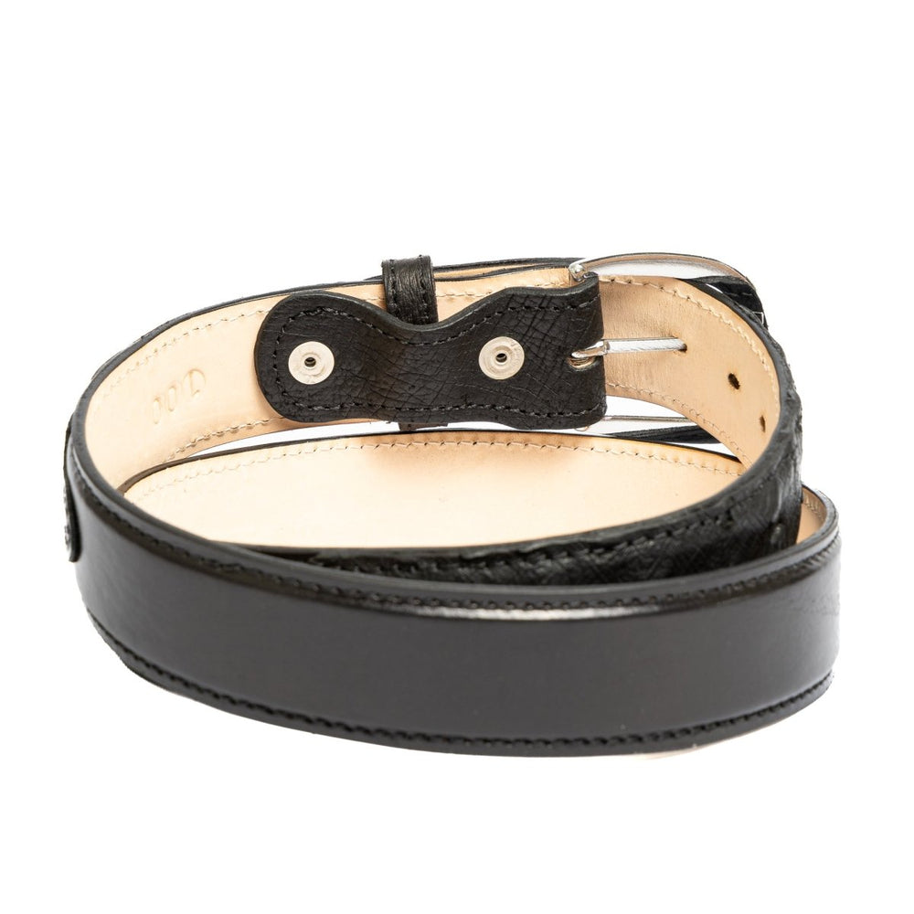 Cinto Strut Masculino em Couro de Avestruz Preto - Strut
