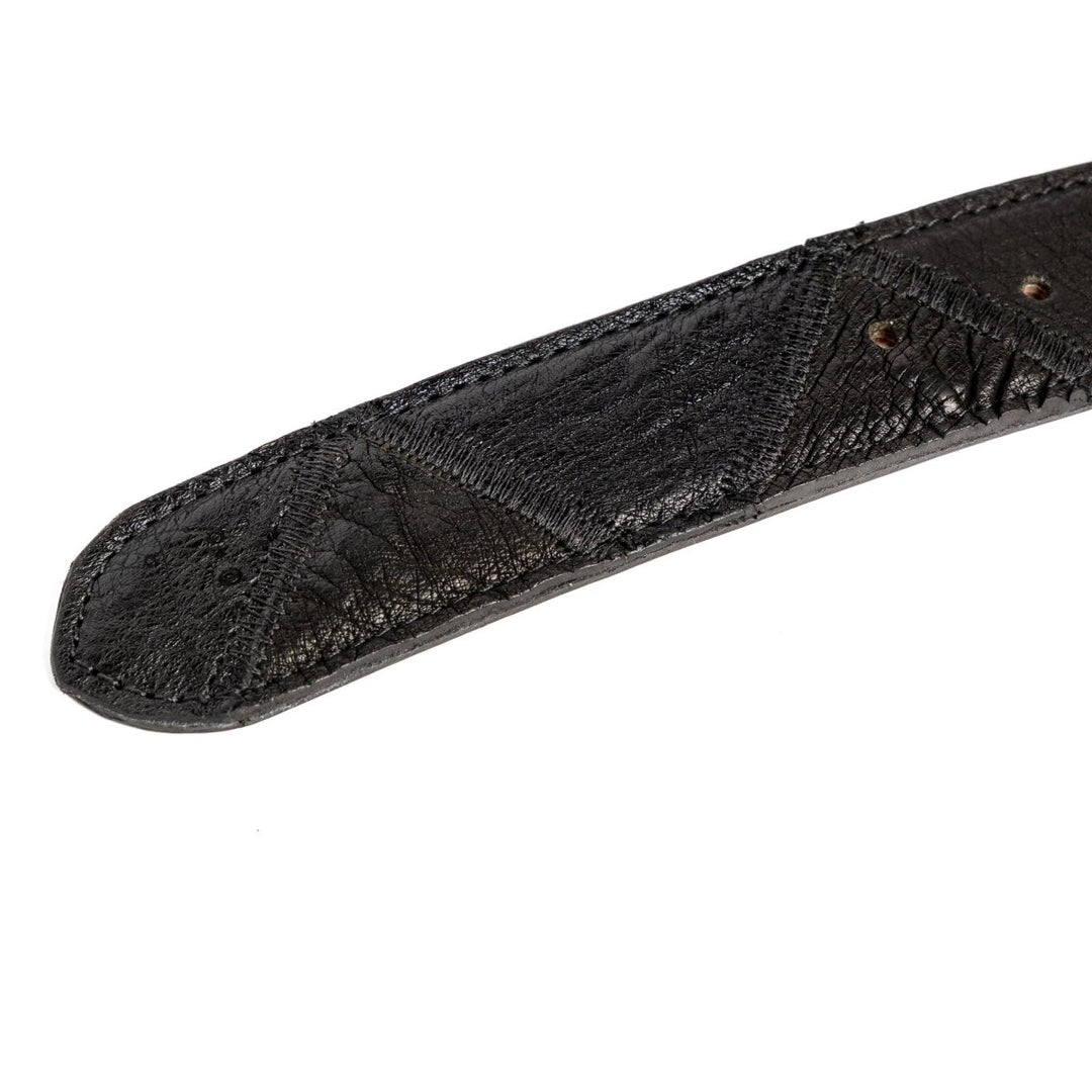 Cinto Strut Masculino Em Manta de Couro de Avestruz Preto - Strut