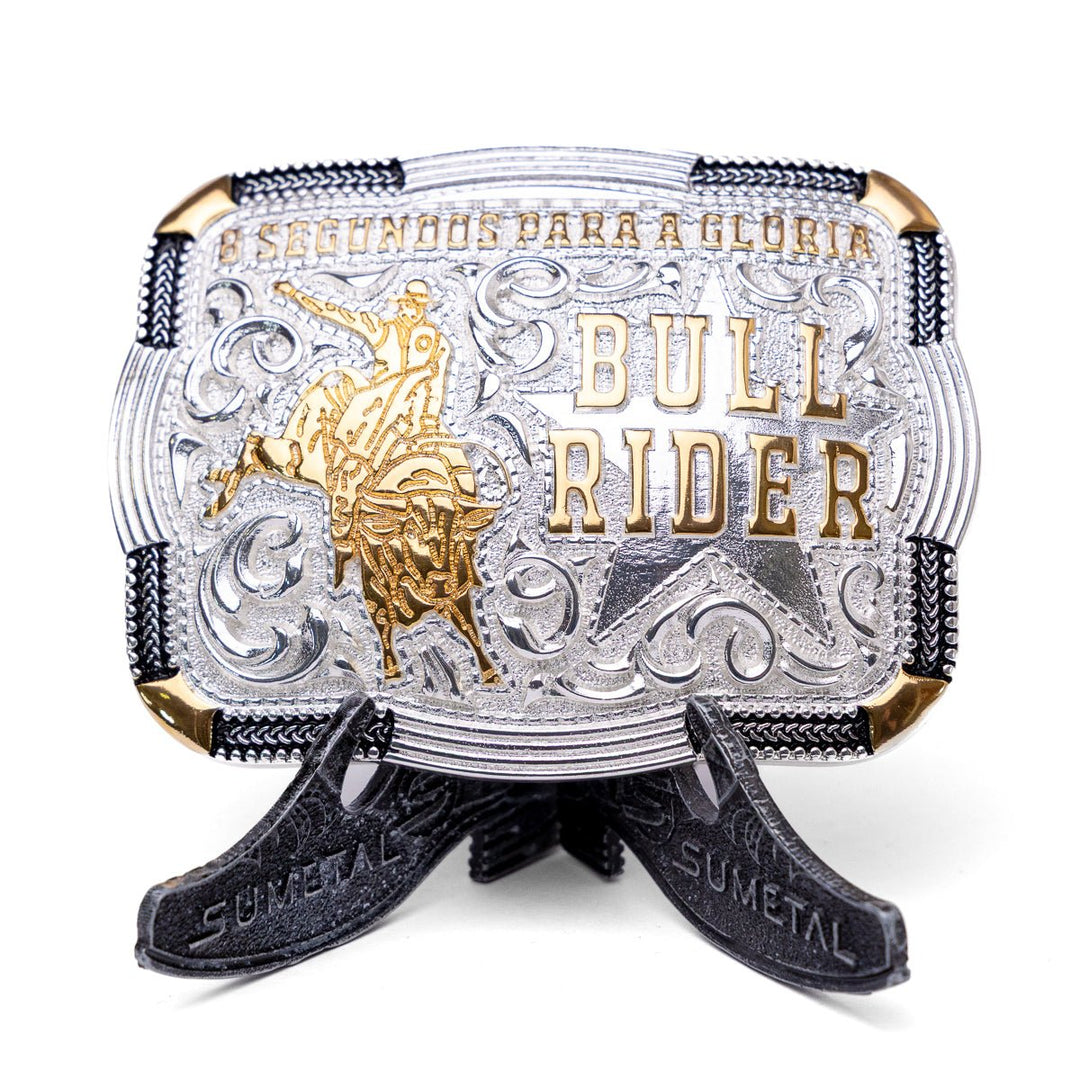 Fivela Sumetal Country Masculina Touro Bull Rider 8 Segundos Para Gloria - Strut
