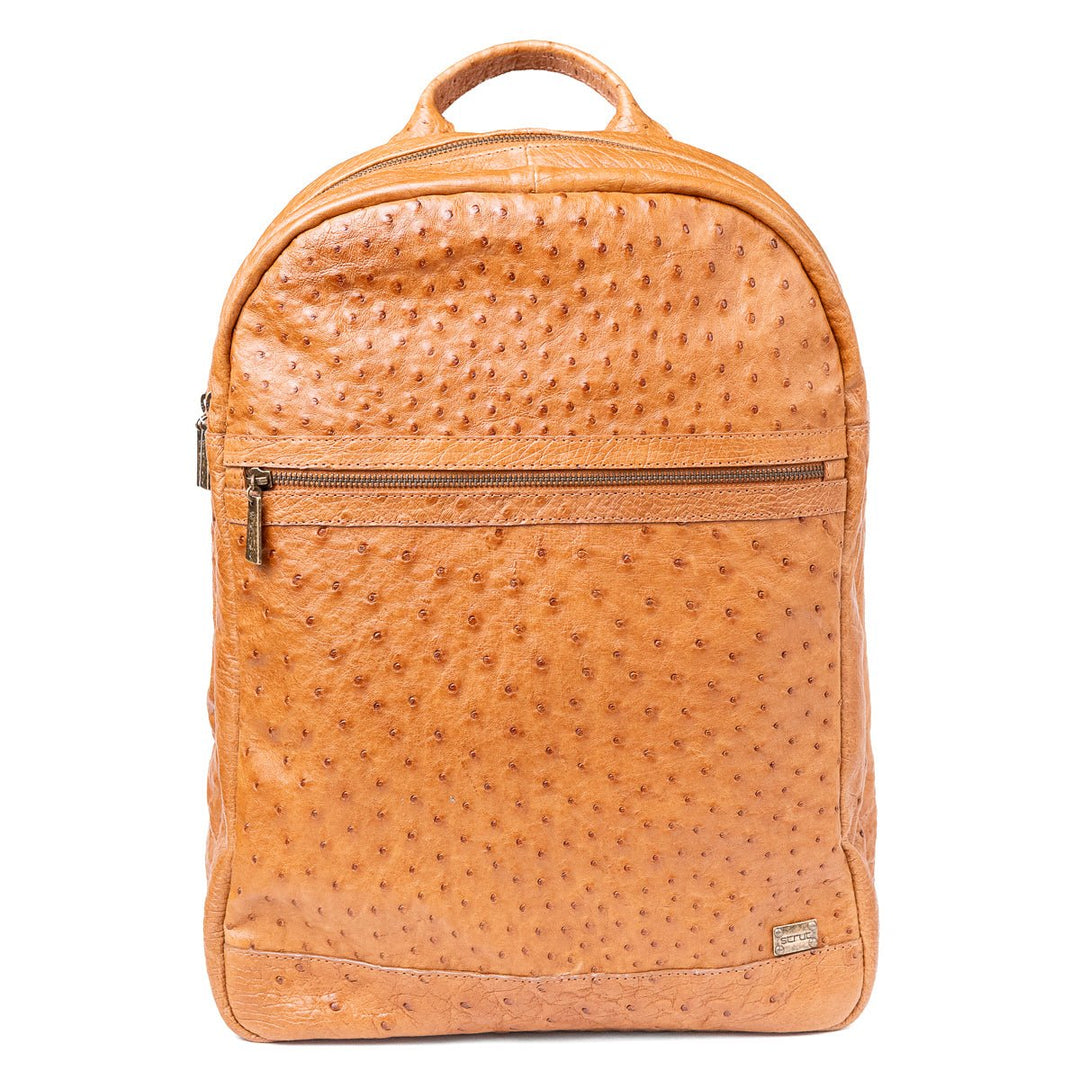 Mochila Masculina em Couro de Avestruz Legítimo Chestnut - Strut