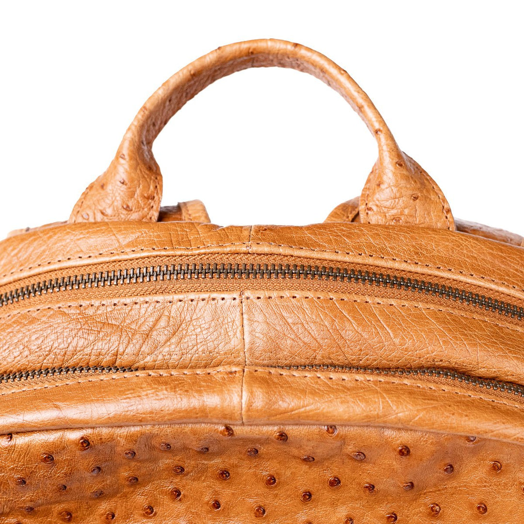 Mochila Masculina em Couro de Avestruz Legítimo Chestnut - Strut