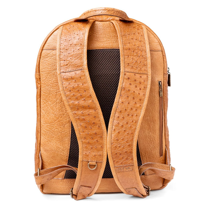 Mochila Masculina em Couro de Avestruz Legítimo Chestnut - Strut