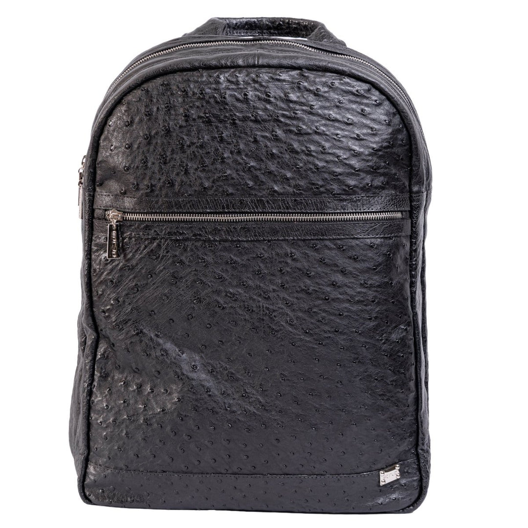 Mochila Masculina em Couro de Avestruz Legítimo Preto - Strut