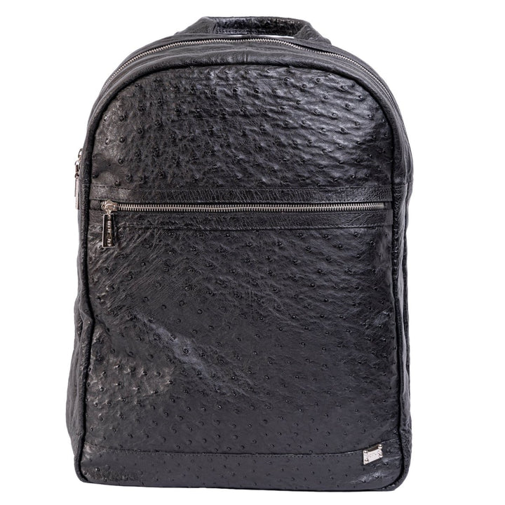 Mochila Masculina em Couro de Avestruz Legítimo Preto - Strut