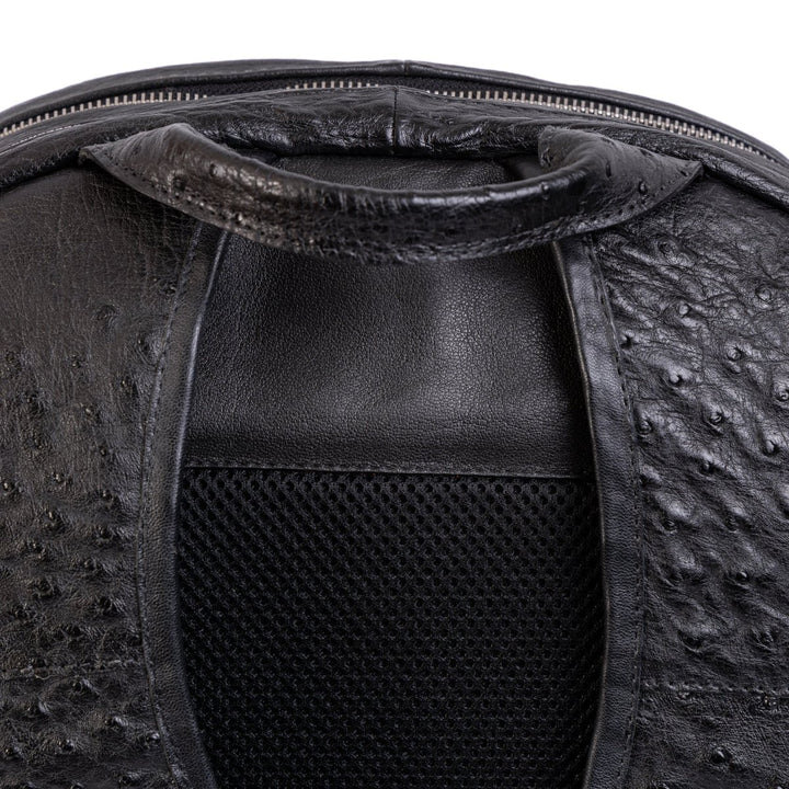 Mochila Masculina em Couro de Avestruz Legítimo Preto - Strut