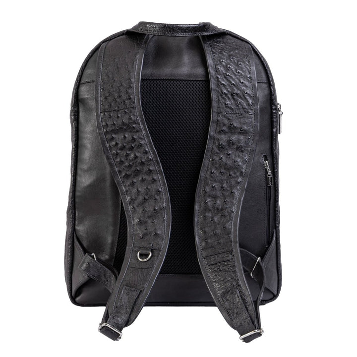 Mochila Masculina em Couro de Avestruz Legítimo Preto - Strut