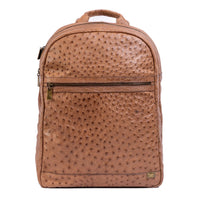 Mochila Masculina em Couro de Avestruz Legítimo Tabaco - Strut