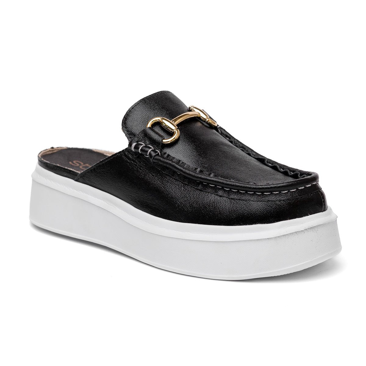 Mule Feminino Sola Alta Strut Confort - Preto - Strut