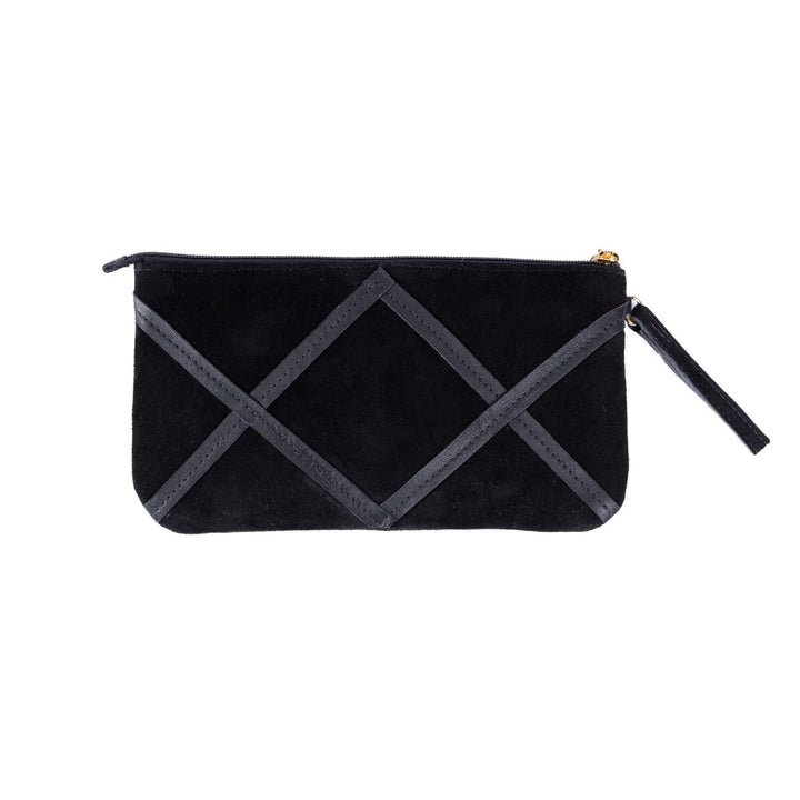 Necessaire Strut em Couro Camurça - Preta - Strut