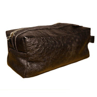 Necessaire Strut em Couro de Avestruz Preta - Strut