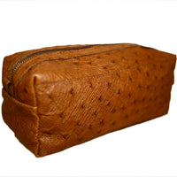 Necessaire Strut em Couro de Avestruz Tabaco - Strut
