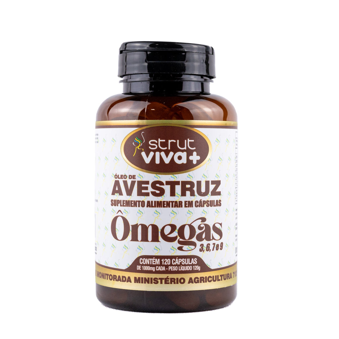 Óleo de Avestruz Strut 120 Cápsulas de 1000mg Ômegas - Strut