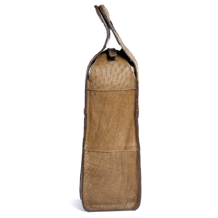 Porta Vinho Strut em Couro de Avestruz Tabaco - Strut