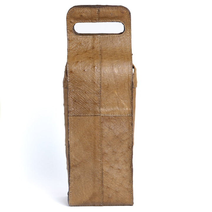 Porta Vinho Strut em Couro de Avestruz Tabaco - Strut