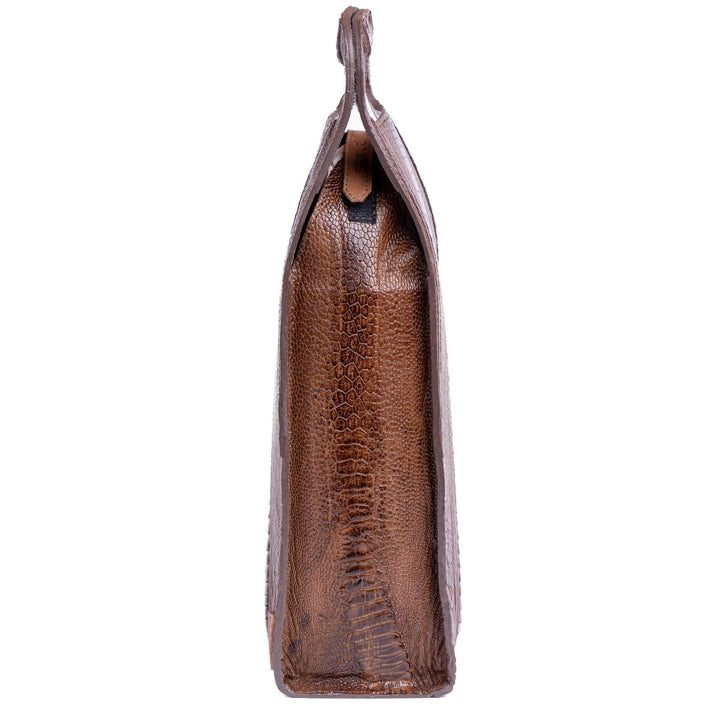 Porta Vinho Strut em Couro de Canela de Avestruz Tabaco - Strut