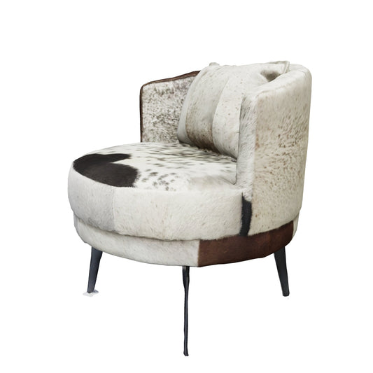 Swivel Armchair in Genuine Leather
