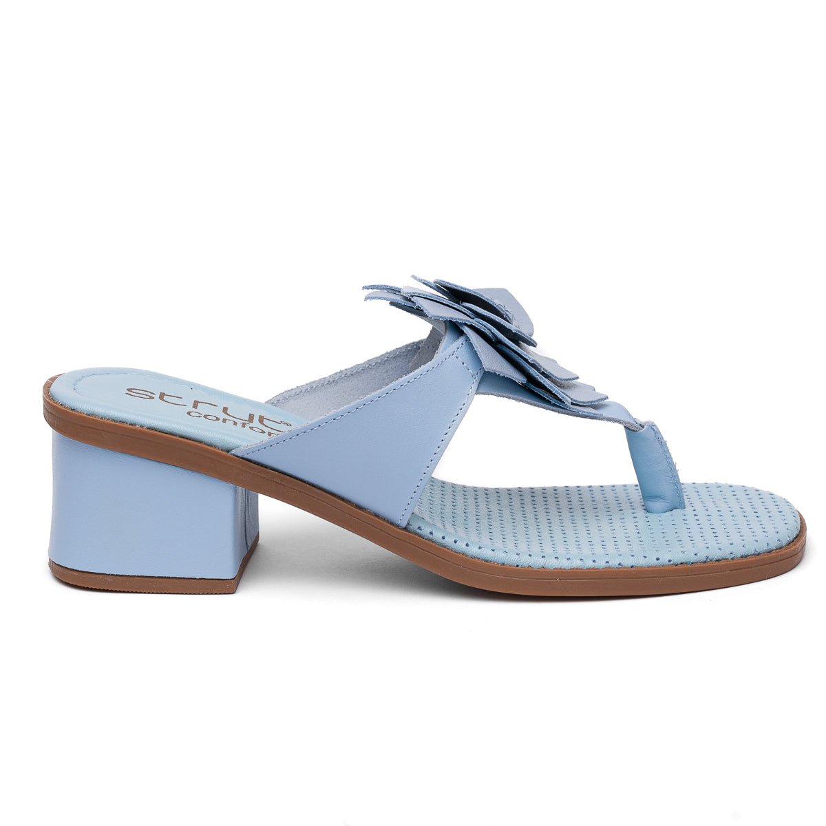 Sandália Feminina Strut Confort com Salto - Azul Bebê - Strut