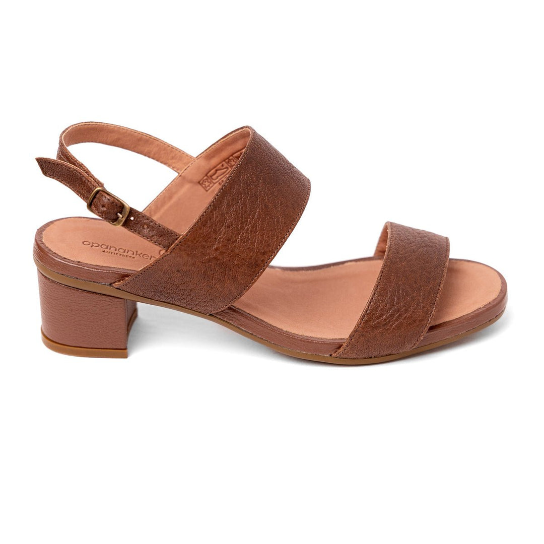 Sandália Opananken em Couro de Carneiro texturizado - Tabaco - Strut