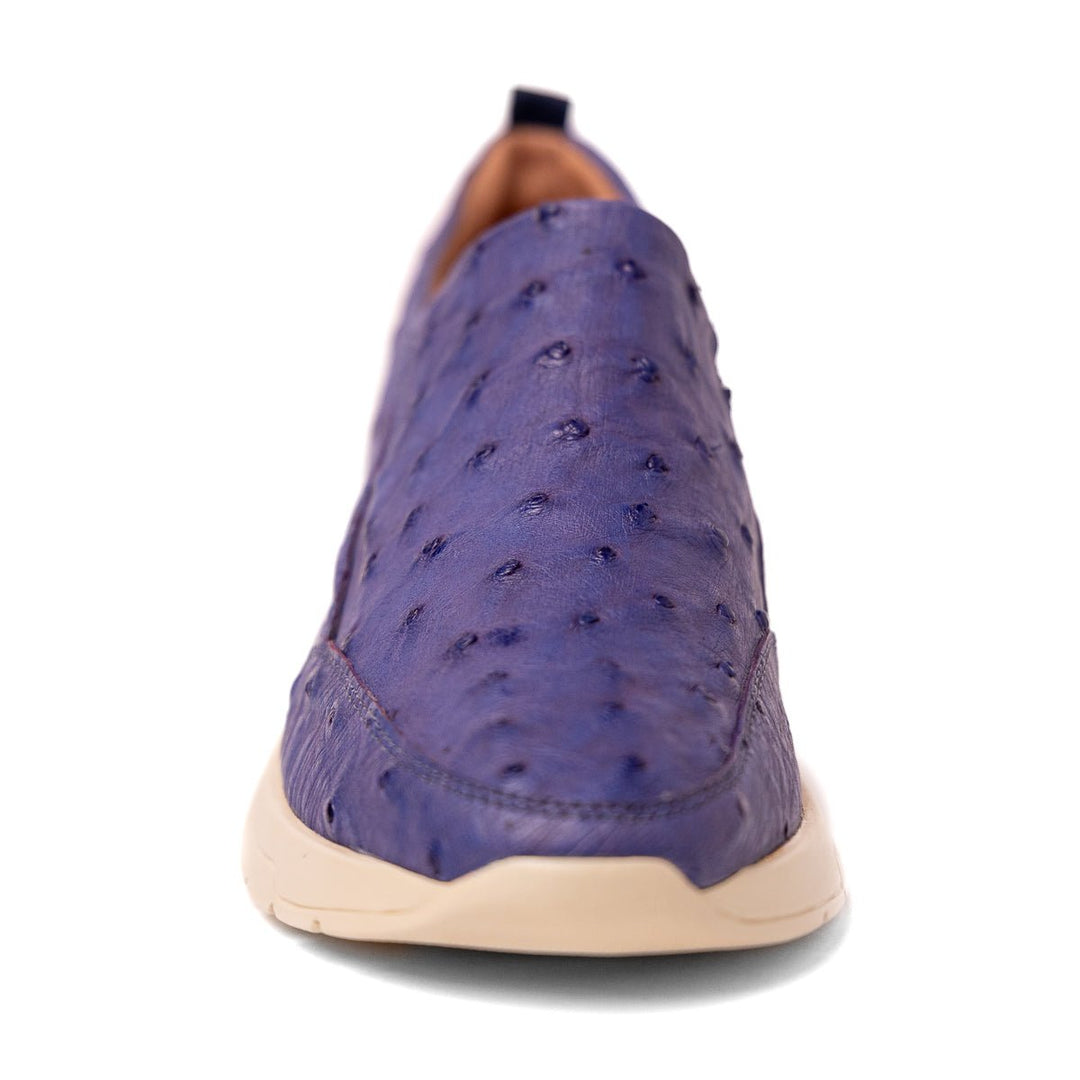 Sneaker Feminino Atenas em Couro de Avestruz Blue Jeans || - Strut