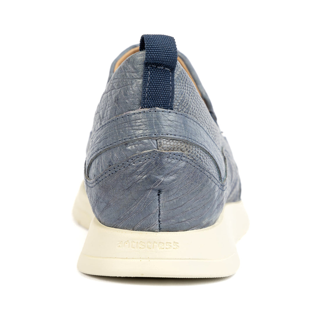 Sneaker Feminino Atenas em Couro de Avestruz Blue Jeans - Strut