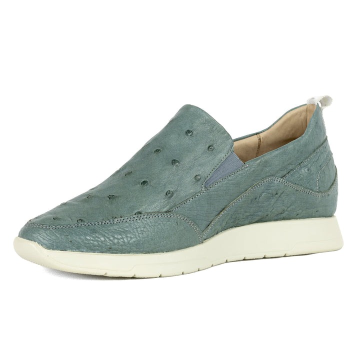 Sneaker Feminino Atenas em Couro de Avestruz Sky Gray - Strut