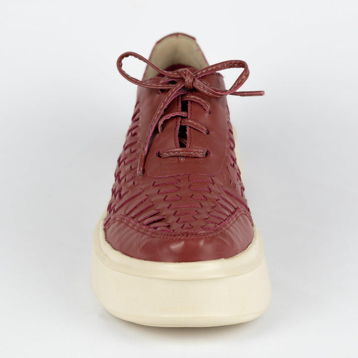 Tênis Feminino Strut Flatform em Pelica de Carneiro Burgundy - Strut